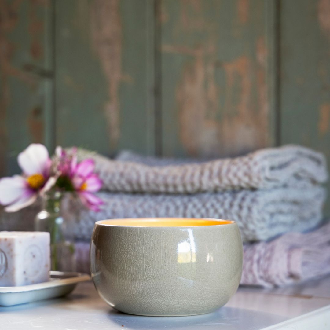 Ceramic Candle Glazed Linen - No 4 "Fleurs d'Oranger"