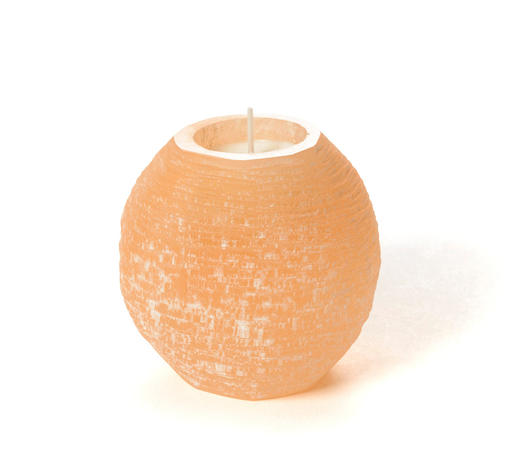 Selenite Tealight Holder Light Rose.